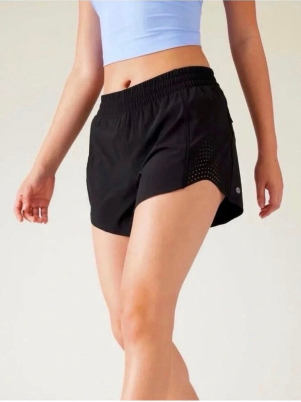 Athleta Shorts Womens XL Black Hustle 4.5" Athletic Workout Sporty Gym Active